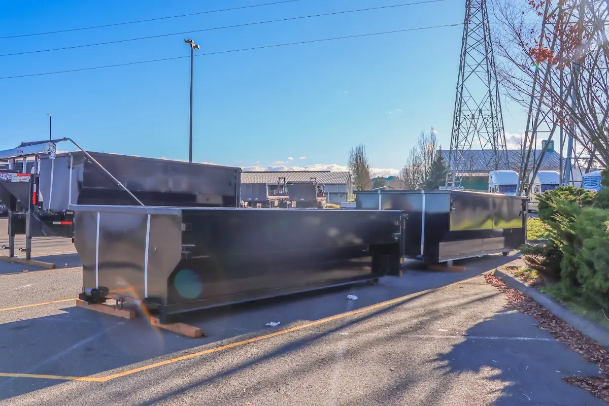 Roll-off dumpster ready for waste disposal at job site for Estate Cleanout Dumpster Rental in Deerfield Beach